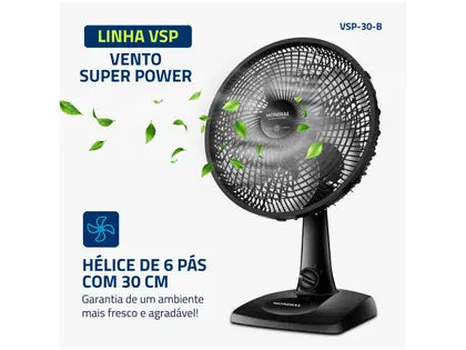 (ÚLTIMAS UNIDADES) Ventilador Super Power VSP-30-B 30cm 6 Pas 3 Velocidades