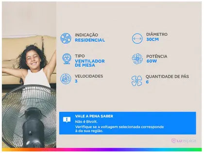 (ÚLTIMAS UNIDADES) Ventilador Super Power VSP-30-B 30cm 6 Pas 3 Velocidades